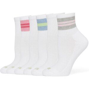 Women's Heather Stripe 6 Pair Pack  Winter Soft Warm Thick Cold Mini Crew Socks